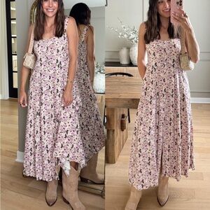 Evereve X Z Supply Angel Eyes Toile Midi Dress Sand NWT Size small Button Front
